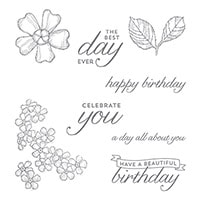 Birthday Blossoms Clear-Mount Stamp Set