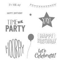 Confetti Celebration Wood-Mount Stamp Set